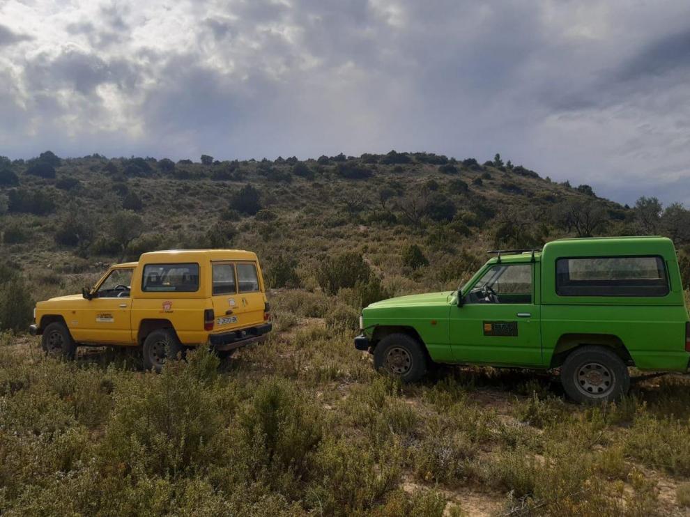 Dos vehículos del parque móvil de la provincia de Teruel.