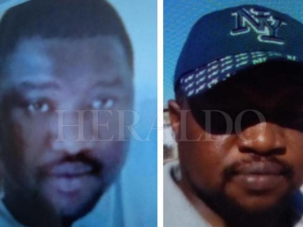 Dos retratos de Bobo Keita, principal sospechoso del crimen de Alie S. en Zaragoza.