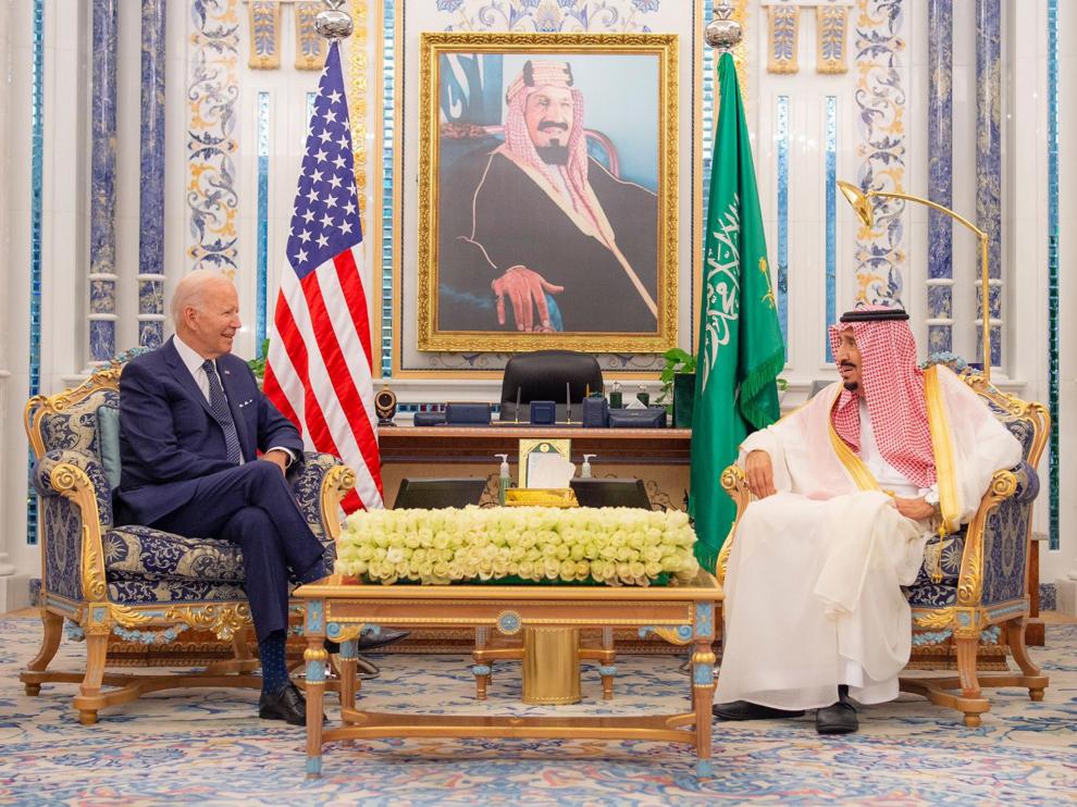 El príncipe heredero saudí, Mohamed bin Salmán junto con el presidente de Estados Unidos, Joe Biden