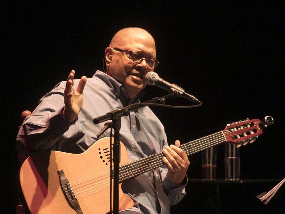 Pablo Milanés, durante el concierto que ofreció en Huesca el año pasado.