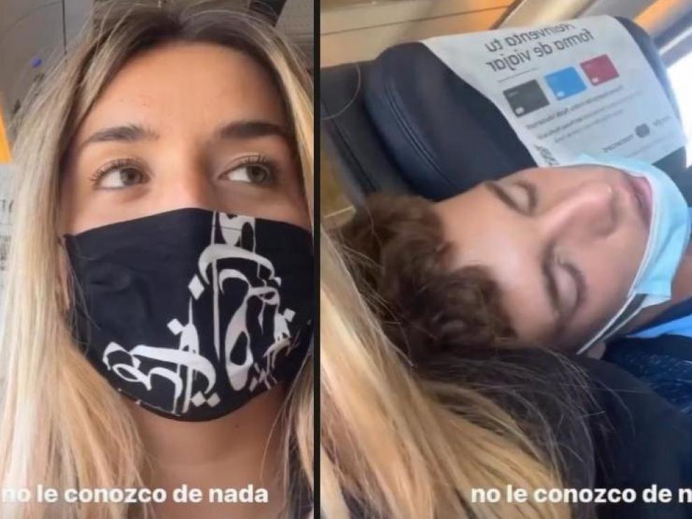 Lola Indigo y su compañero de viaje.