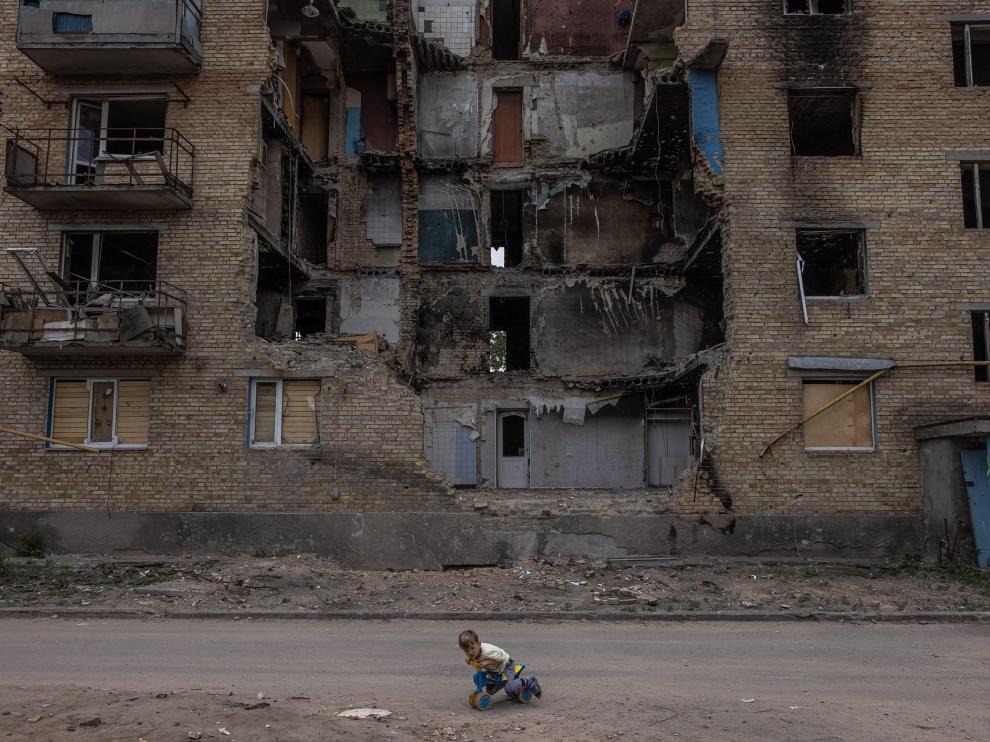 Edificios destruidos en una ciudad ucraniana.