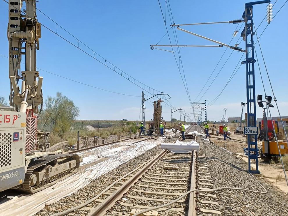 Actuación llevada a cabo por Adif en el tramo de Zuera.