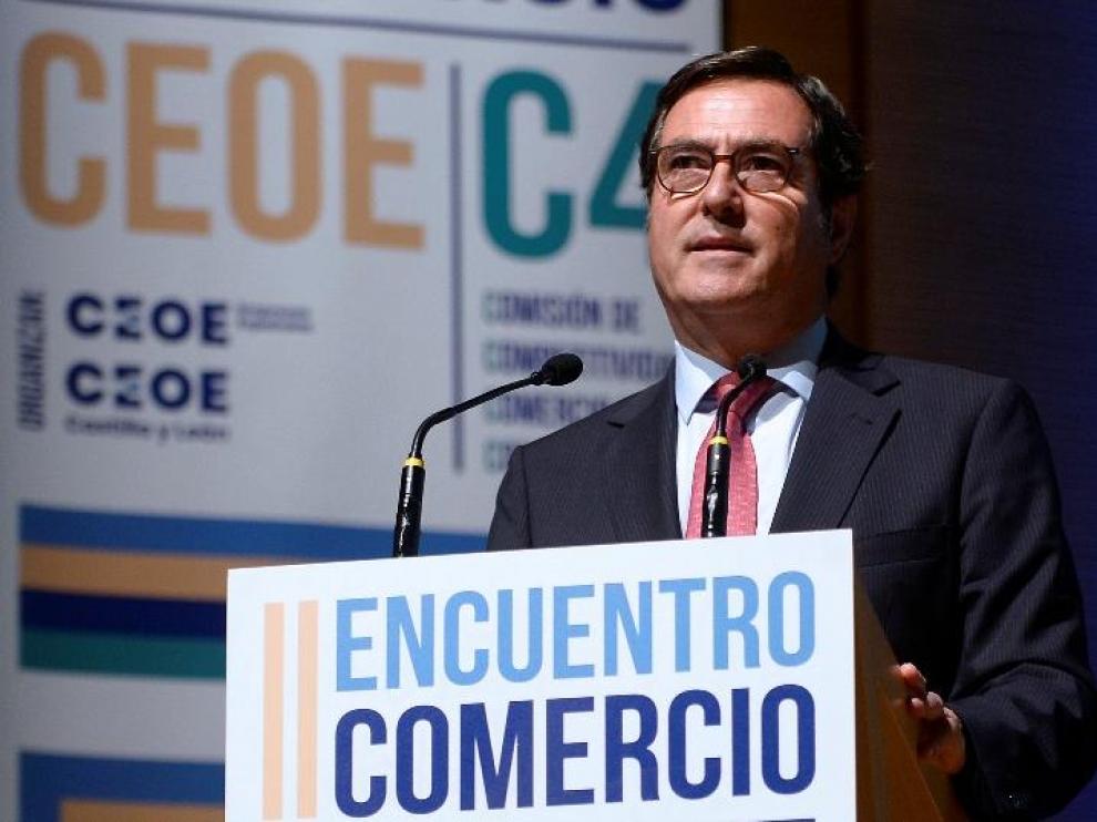 Antonio Garamendi, presidente de CEOE, en la apertura del II Encuentro Comercio C4 CEOE en Valladolid