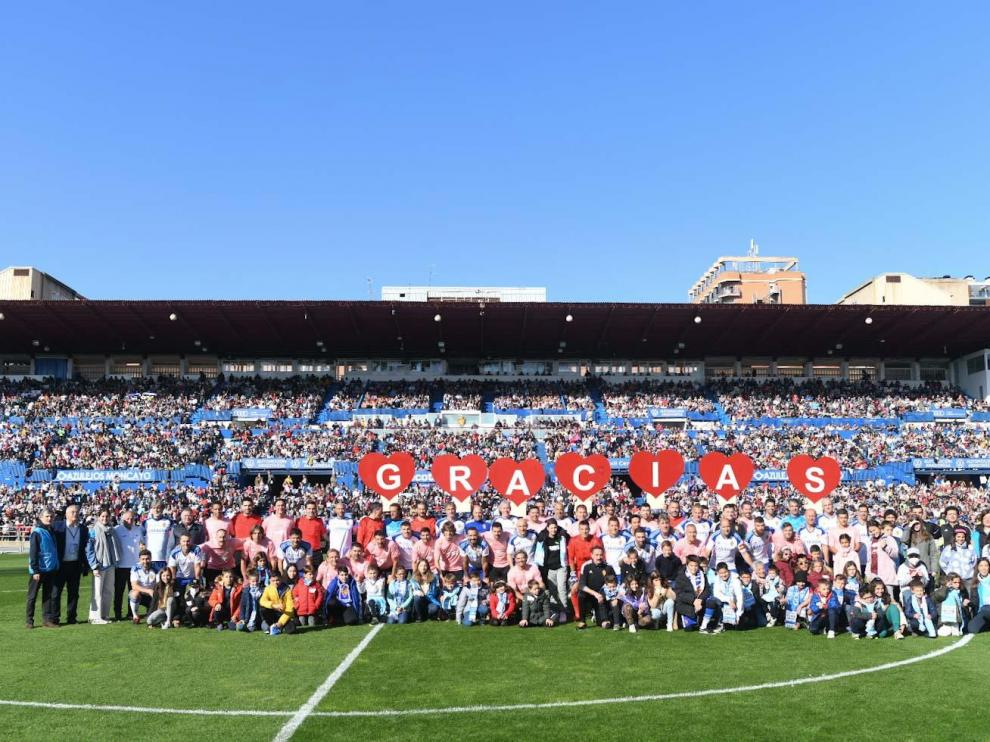 Partido de Aspanoa entre los veteranos del Real Zaragoza y de la AFE en La Romareda