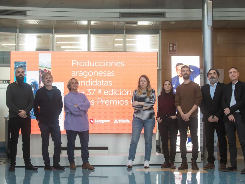 Los aspirantes aragoneses a llegar a la final de los Premios Goya se reunieron en el auditorio de Aragón TV el pasado 23 de noviembre.