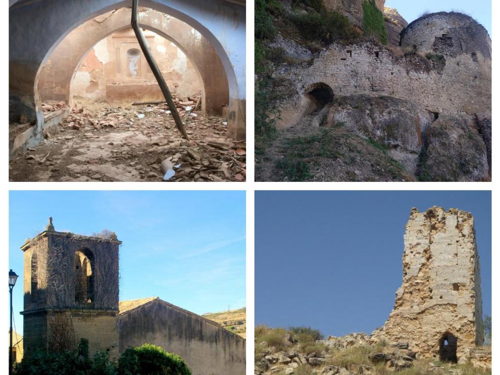 Cuatro monumentos aragoneses, incluidos en la lista roja de patrimonio de Hispania Nostra.