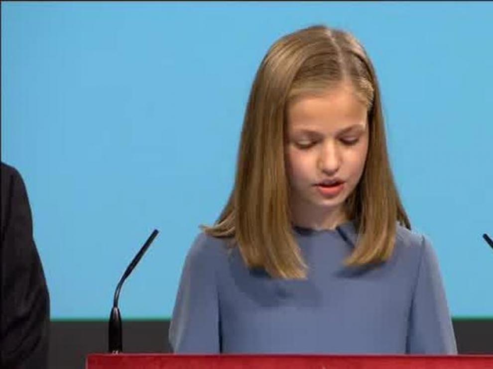 Primeras palabras en un acto oficial de la princesa Leonor