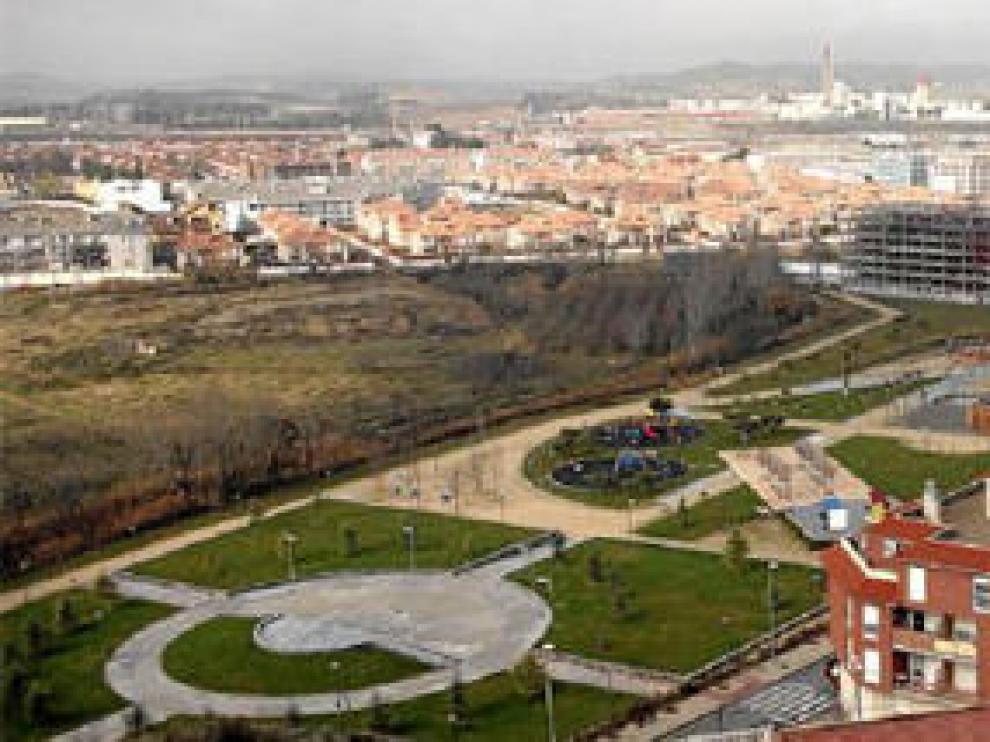 Vista general de la principal zona de crecimiento residencial de Cuarte en los últimos años, al suroeste del casco urbano