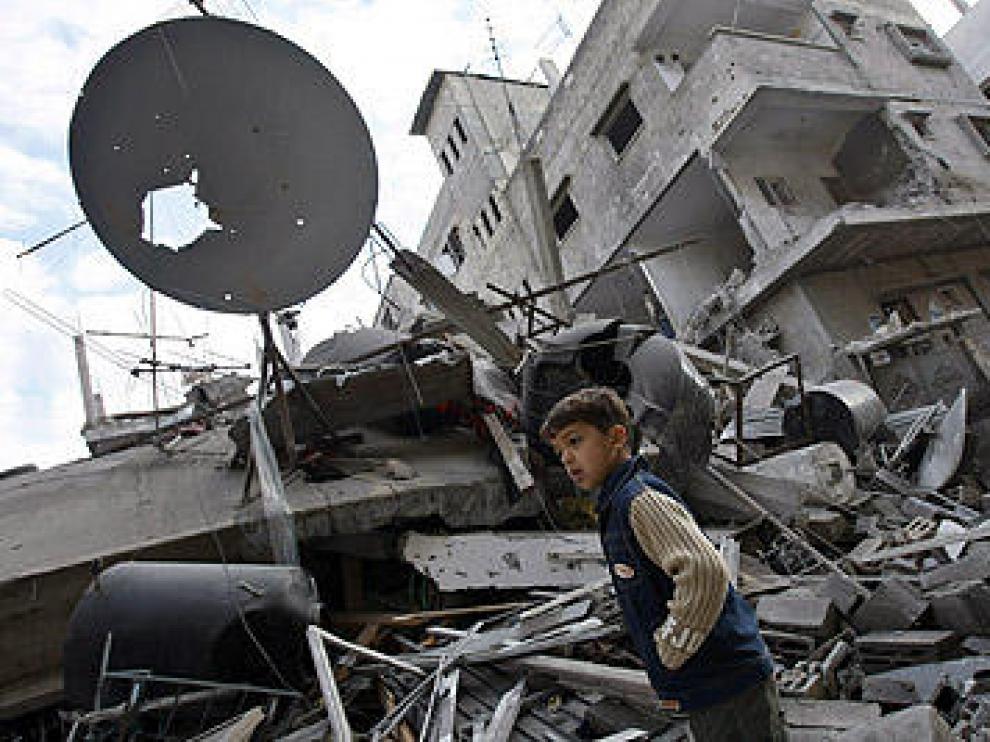 Destrozos causados en la Ciudad de Gaza