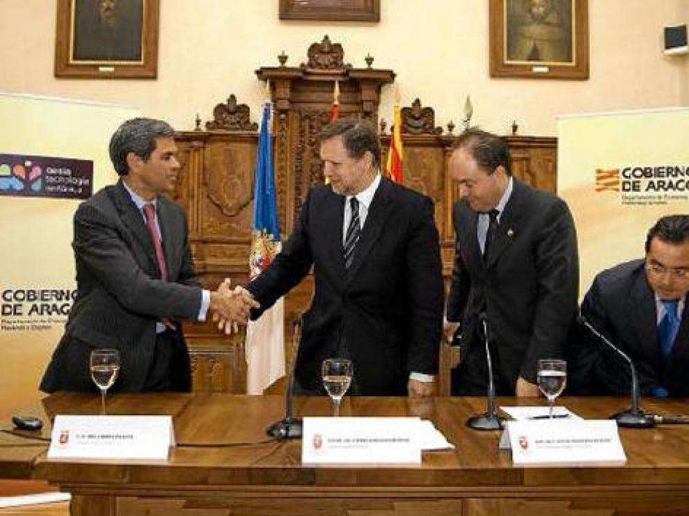 De derecha a izquierda, Abel Linares, Marcelino Iglesias, Victor Ruíz y Francisco Querol