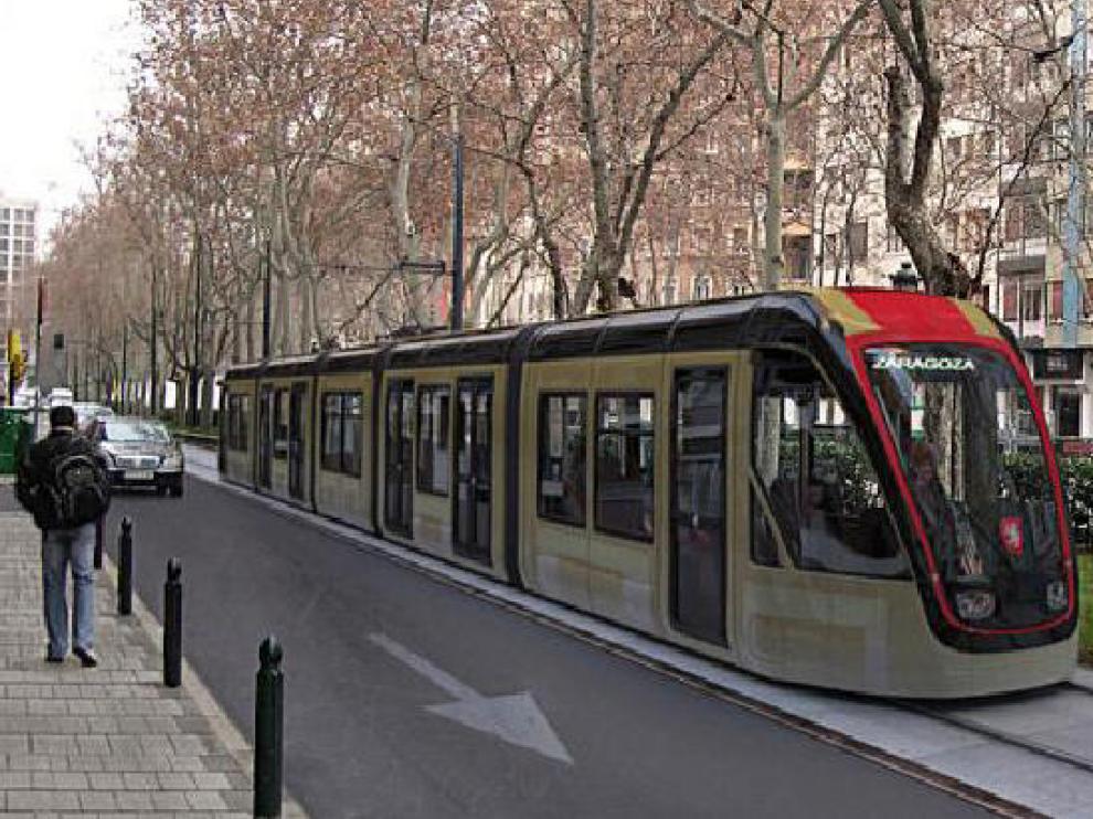 Recreación del paso del tranvía por la Gran Vía