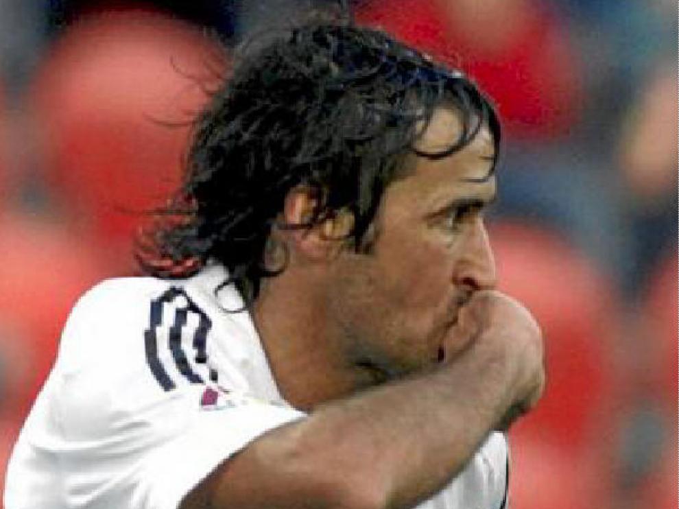Raúl celebra el gol conseguido el pasado domingo, en Mallorca.