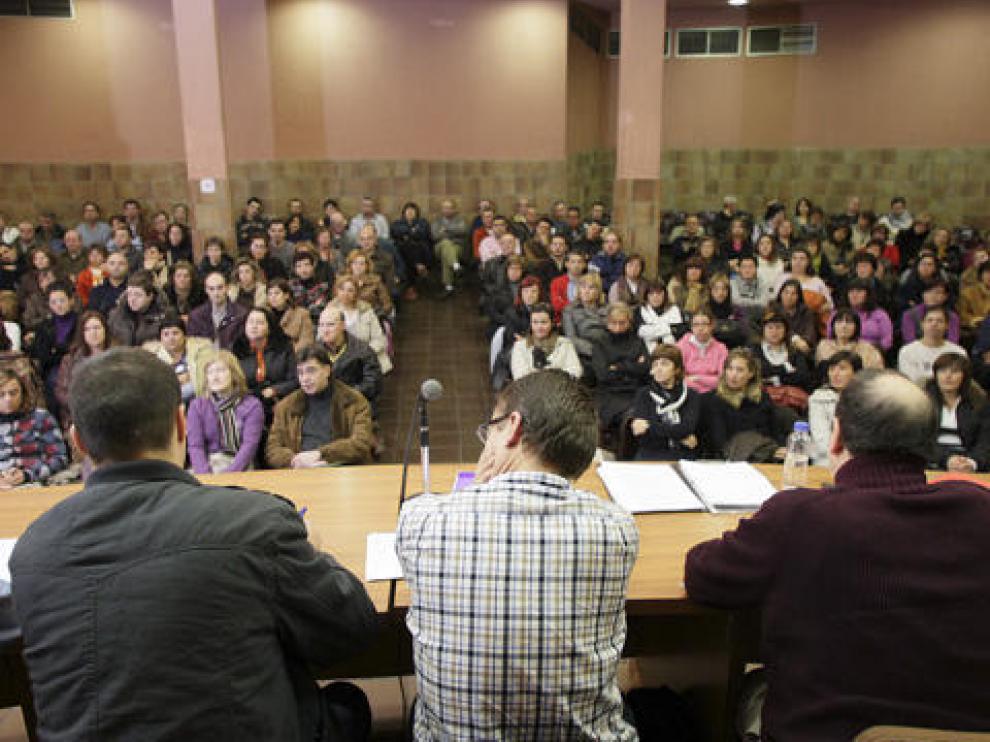 Foto de archivo de una asamblea de trabajadores de La bella Easo