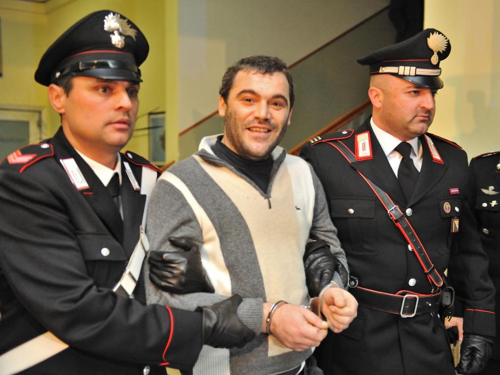 Giuseppe Setola escoltad por los Carabinieri