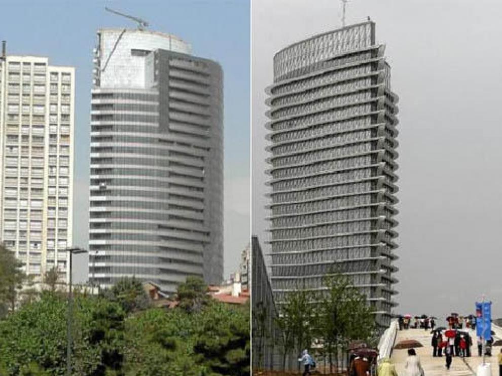 La Torre Mahestan, de Teherán/La Torre del Agua, de Zaragoza