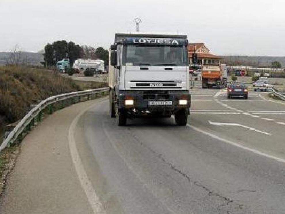 El cruce entre la N-232 y la N-211, junto a la Venta de la Panolla
