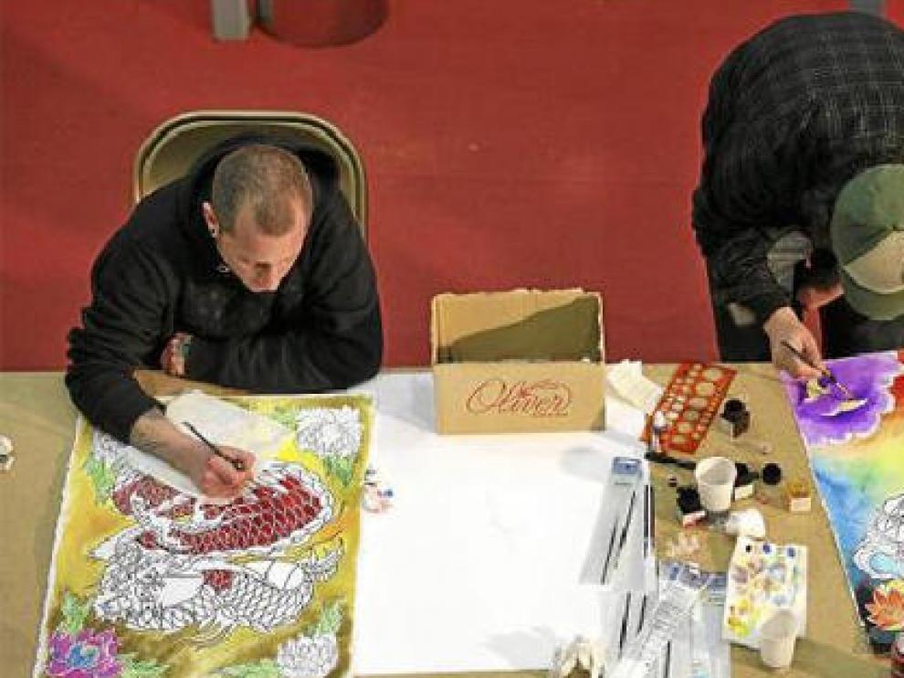 Dos de los artistas que participaron en la sesión de 'Fusion Art'