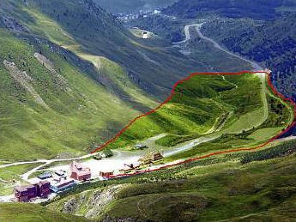 La estación de Astún y la zona por la que se desarrollará