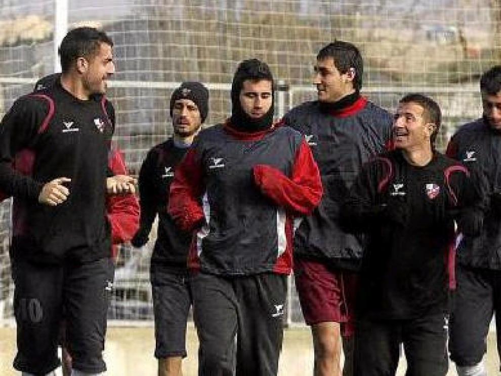 La plantilla, en un entrenamiento