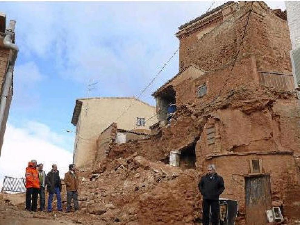 Estado en que quedaron los bajos de la iglesia de Cervera tras los últimos hundimientos