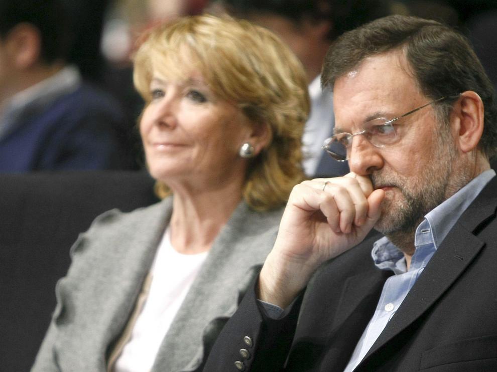 Mariano Rajoy junto a Esperanza Aguirre