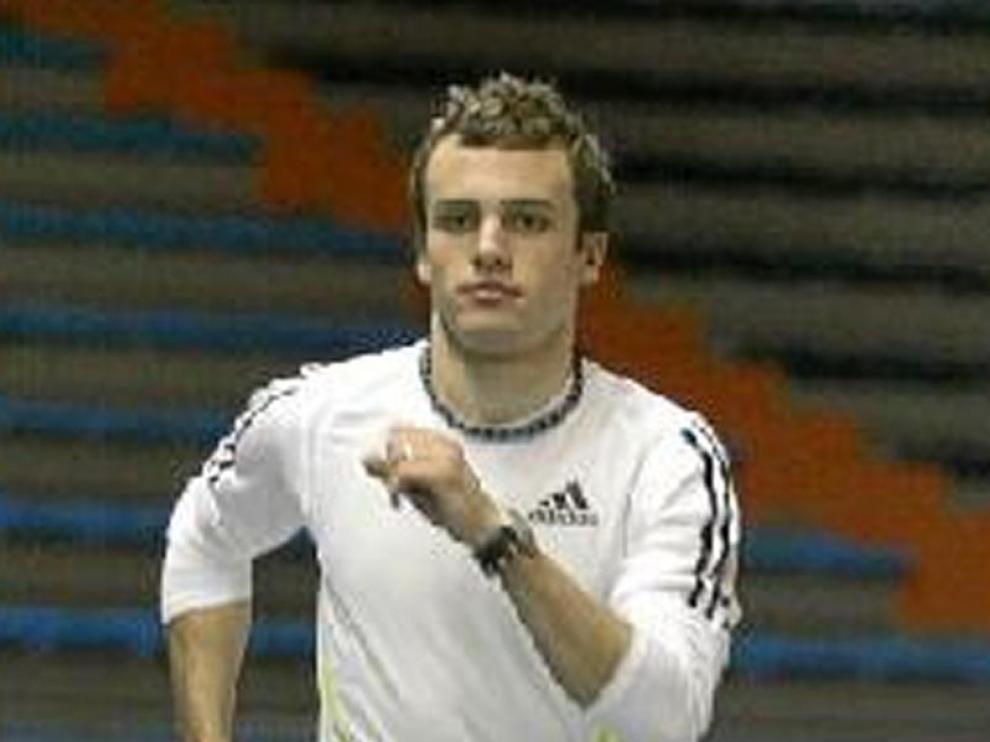 Alberto Gavaldá, en un entrenamiento en el Huevo.