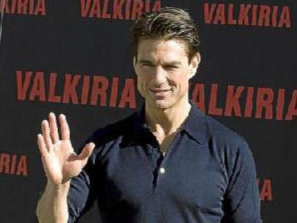Tom Cruise, ayer, en Madrid donde habló de 'Valkiria'.