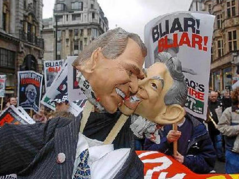 Manifestación contra la guerra de Iraq por el centro de Londres, en marzo de 2004.