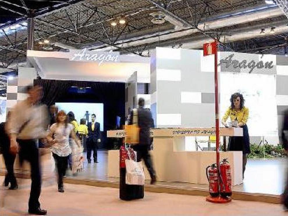Imagen del expositor de Aragón, que se inauguró ayer en Fitur.