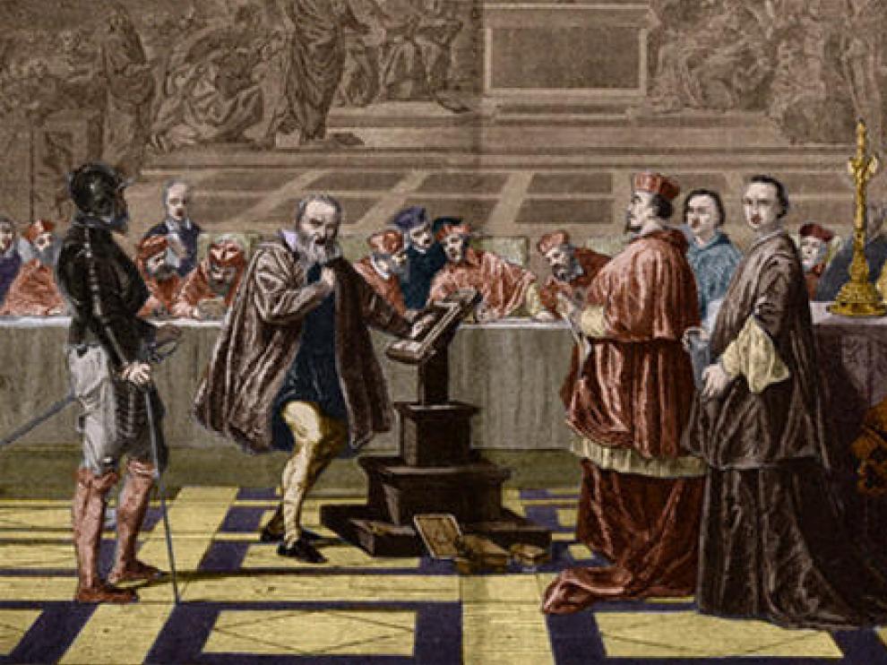 Cuadro de Joseph-Nicolas Robert-Fleury con Galileo frente a la Inquisición