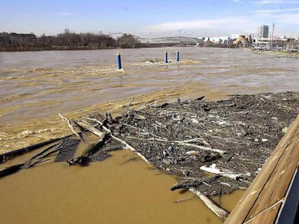 Muchos zaragozanos se acercaron ayer a las riberas para contemplar la crecida del Ebro.