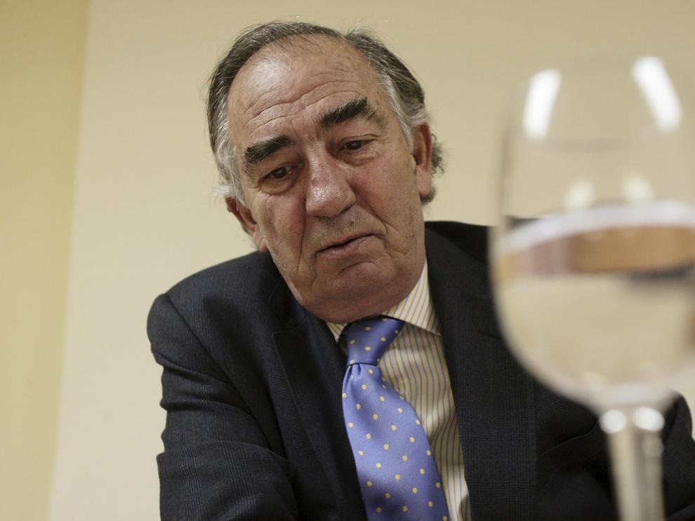 El presidente de Ibercaja, Amado Franco, durante la conferencia pronunciada ayer en el CPS.
