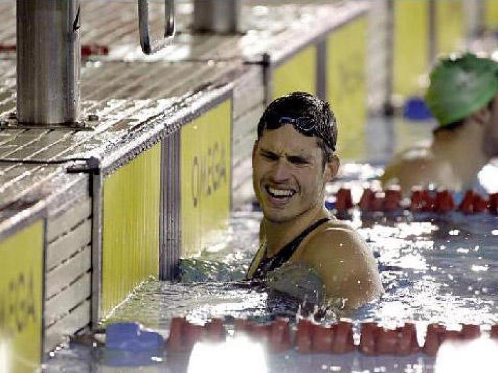 Aschwin Wildeboer al finalizar la prueba de los 100 metros espalda.
