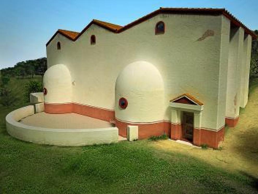 Las termas de Labitolosa, en la reconstrucción.