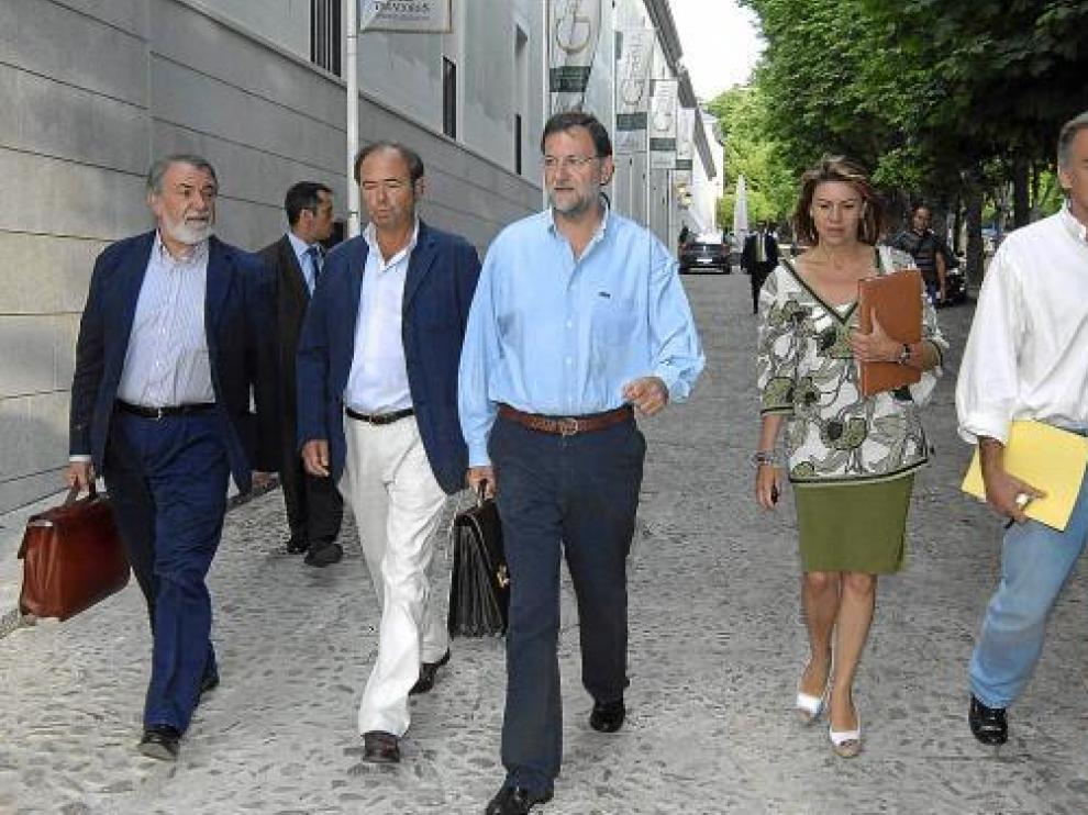 Rajoy, Oreja, García Escudero, De Cospedal y González Pons, en La Granja de San Ildefonso (Segovia).