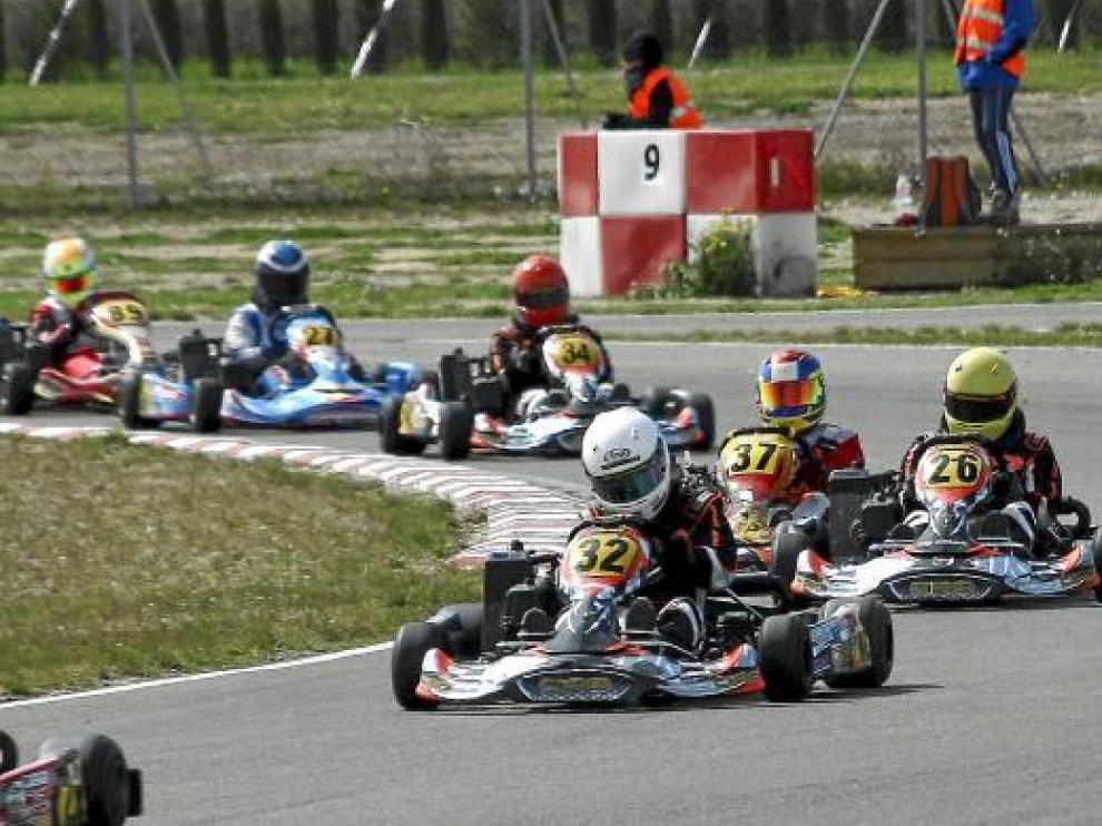 Una carrera de karts disputada en marzo en el Circuito Internacional de Zuera.
