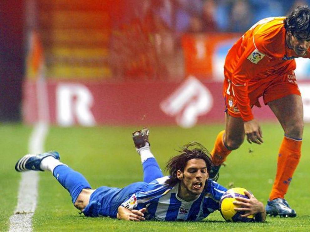 Lafita, en un partido de Liga con el Deportivo.