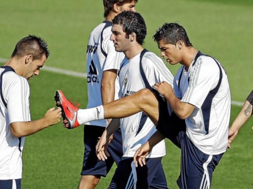 Imagen del primer entrenamiento de Cristiano Ronaldo con el Real Madrid.