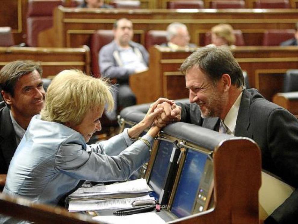 Iglesias, con Fernández de la Vega, en 2007