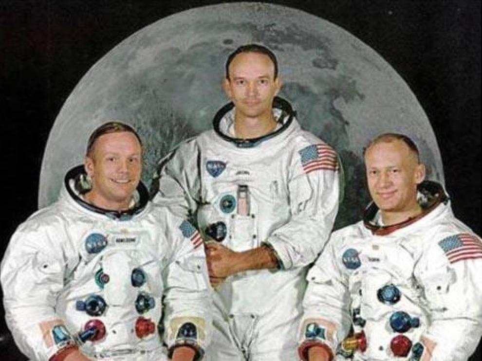 Neil Armstrong, a la izquierda, junto a Michael Collins y Edwin 'Buzz, en 1969