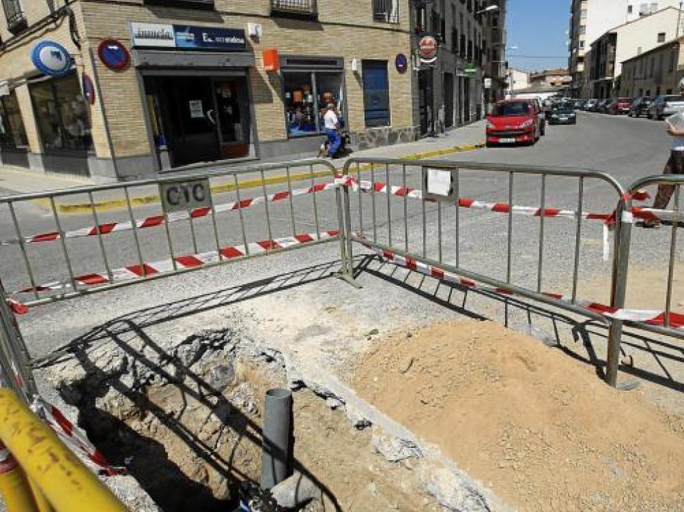 El lugar donde se produjo ayer la avería en la red de suministro, cerca del antiguo matadero.