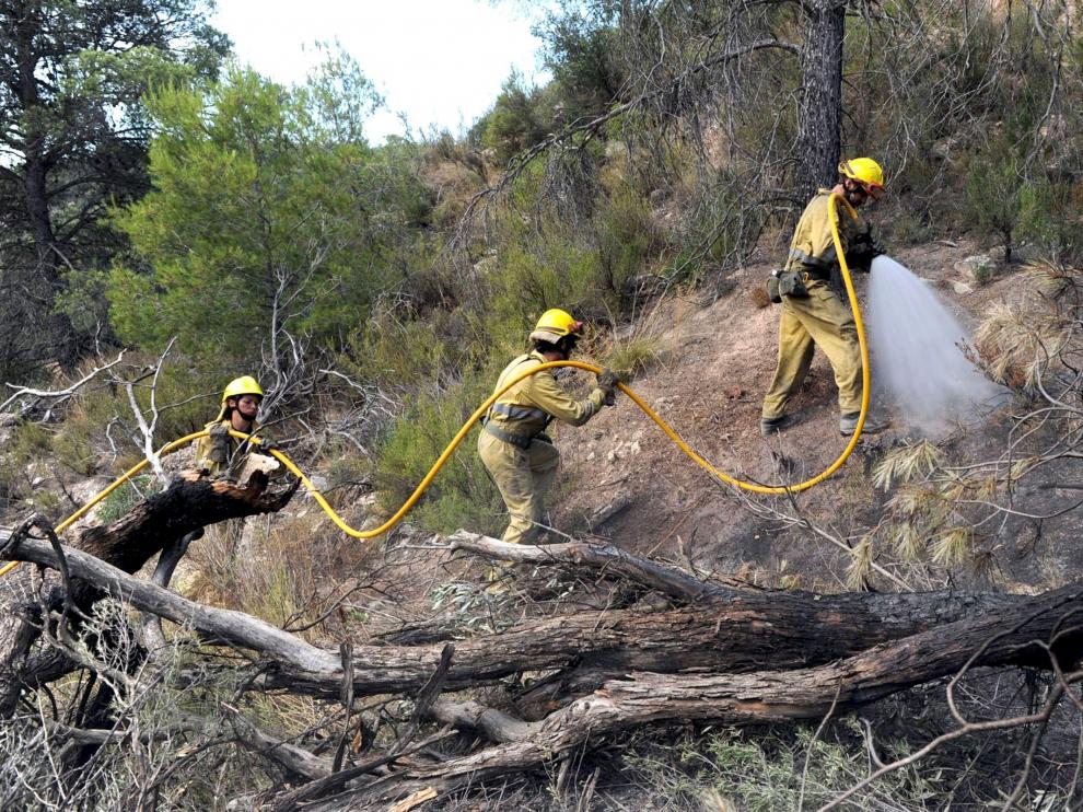 Tareas de extinción del incendio