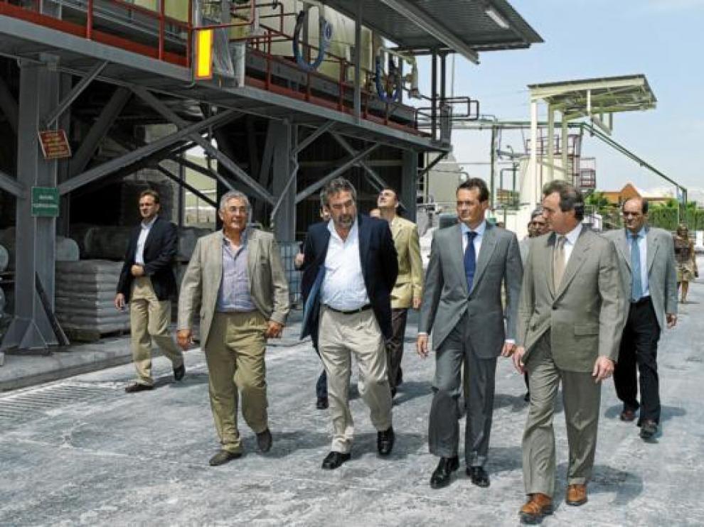 Manuel Blasco, Belloch, Eduardo y Jorge Villarroya, ayer en Malpica.