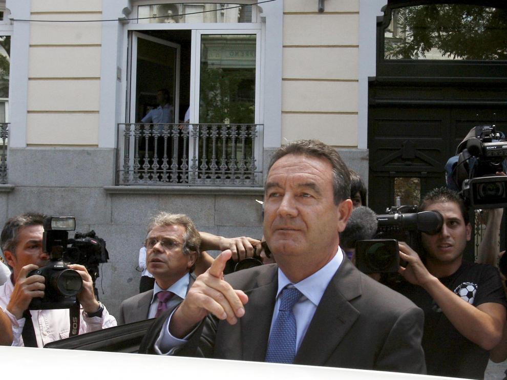 El diputado Jesús Merino a su salida del Tribunal Supremo