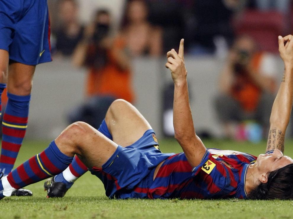Ibrahimovic celebra un gol