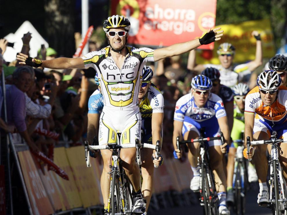 Llegada de la tercera etapa de la Vuelta a España