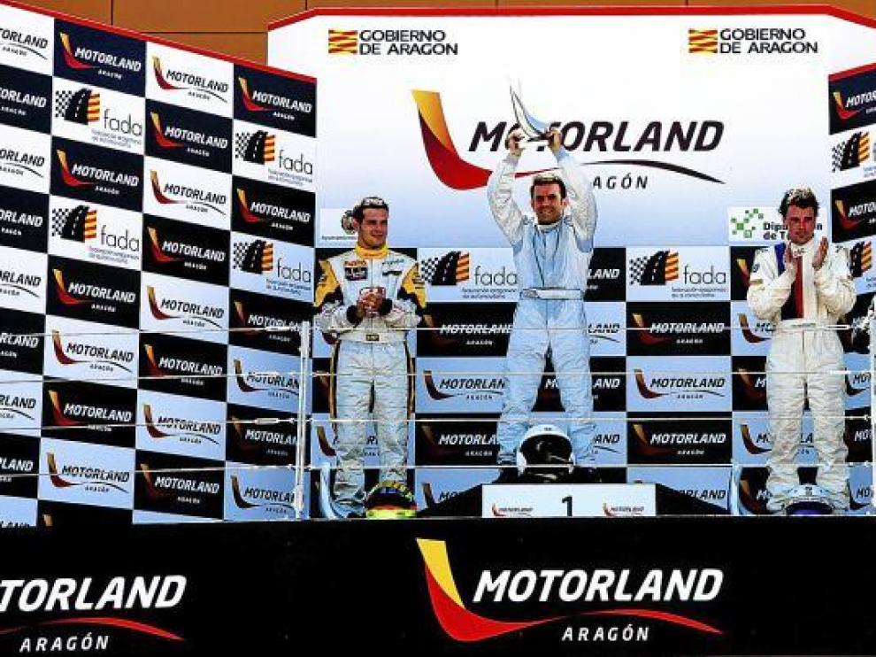 Primer podio del circuito de velocidad de Motorland. Muniesa, Puyo y Cortés ocuparon las tres primeras posiciones de la cita del Regional.