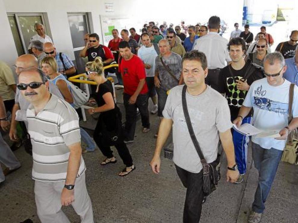 Imagen del 11 de septiembre de la salida de los trabajadores de la fábrica de Figueruelas.