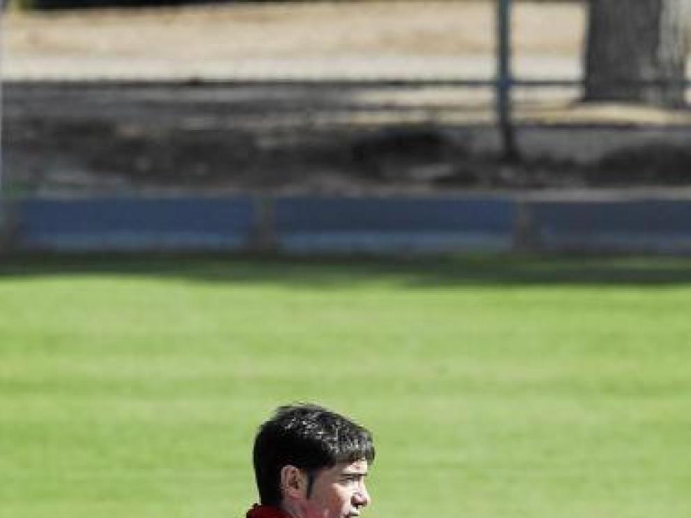 Marcelino, en pleno adoctrinamiento de sus jugadores.